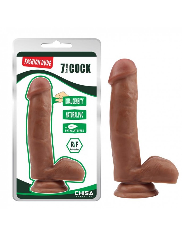 Dildo Dual Density Fashion Dude 17 8 X 4 Cm Bronceado