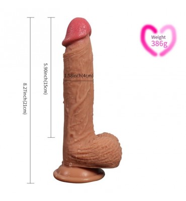 Dildo Silicona Doble Densidad Dean 21 cm