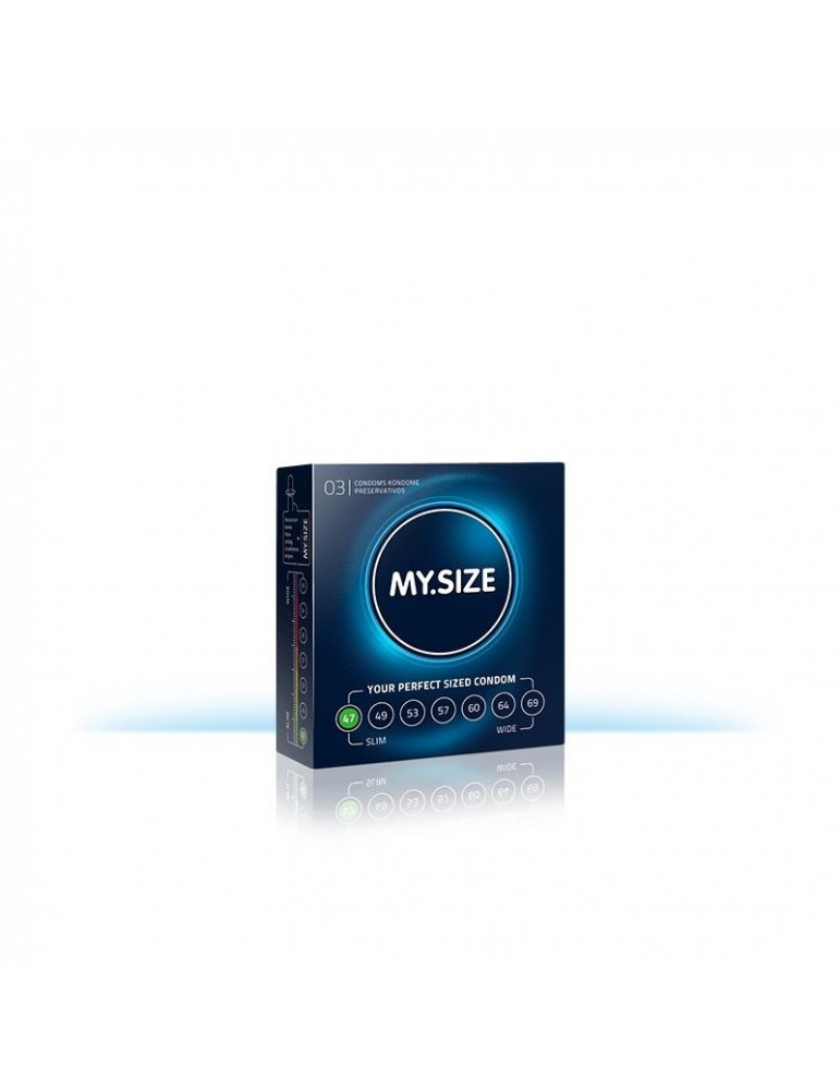 My Size Preservativos Naturales de Latex Talla 47 Caja de 3 Unidades