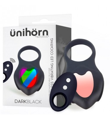 Darkblack Anillo Vibrador con Led Control Remoto USB Silicona