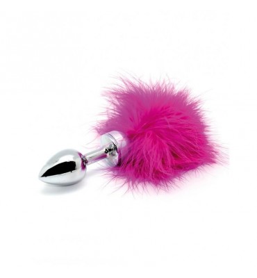 Plug Anal con Plumas Rosa 73mm