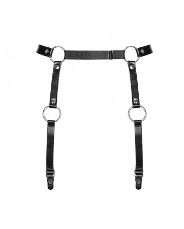 Leather Look Bondage Suspender Belt OS