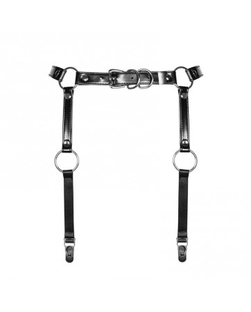 Leather Look Bondage Suspender Belt OS