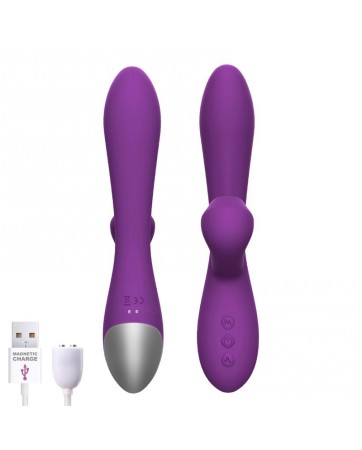 No Eighteen Vibrador y Succionador con Funcion Oscilante Finger USB Magnetico Silicona Purpura