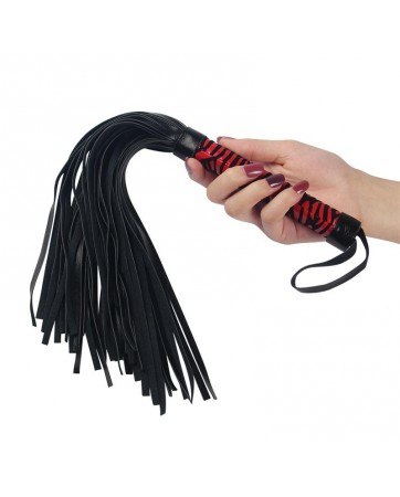 Flogger Cuero Negro y Rojo