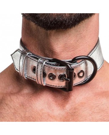 Collar con Correa Bondage Plateado