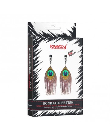 Pinzas para Pezones Pluma Pavo Real