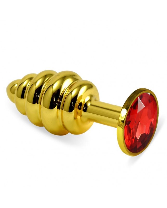 Plug Anal en Espiral Rosebud con Joya Roja