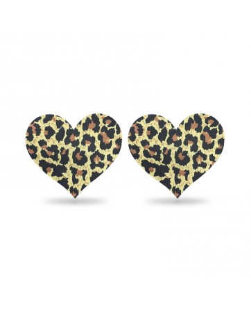 Pack Pezoneras Flor y Corazon Leopardo