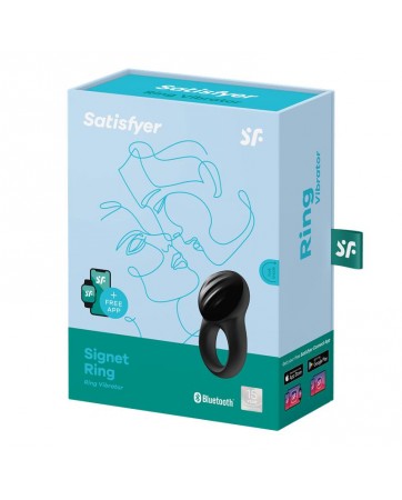 Signet Ring Anillo Vibrador con APP Silicona USB