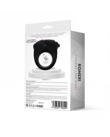 Romeri Anillo Bala Vibradora Silicona Negro