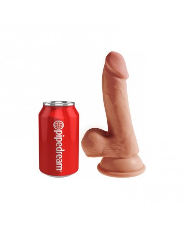 Dildo Triple Densidad con Testiculos 65 Caramelo