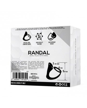 Randal Plug Anal con Anillo para el Pene Silicona Negro