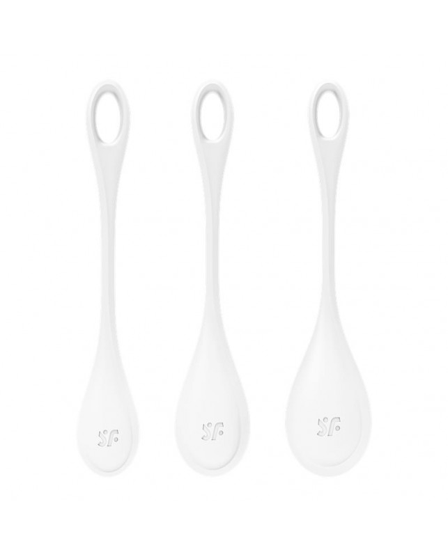 Set 3 Bolas Suelo Pelvico Yoni Power 1 Blanco