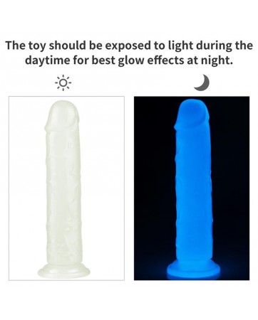 Dildo Lumino 8 Luz Azul