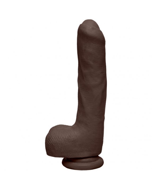 Dildo Dual Density Uncut D con Testiculos 9 Ultraskyn Chocolate