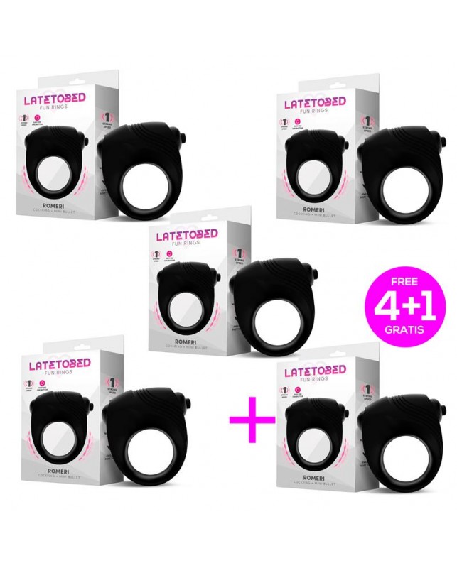 Pack 41 Romeri Anillo Bala Vibradora Silicona Negro