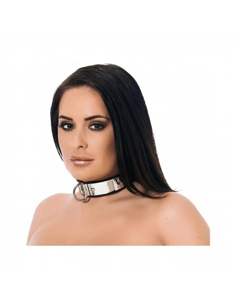 Collar Cuero y Metal Ajustable