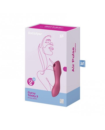 Curvy Trinity 3 Vibrador y Succionador Triple Estimulacion USB Rojo