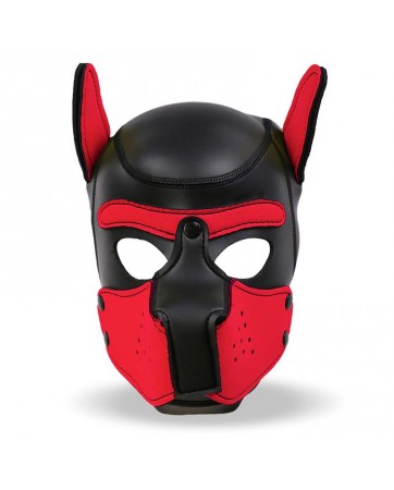 Hound Mascara de Perro Neopreno Hocico Extraible Negro Rojo Talla unica