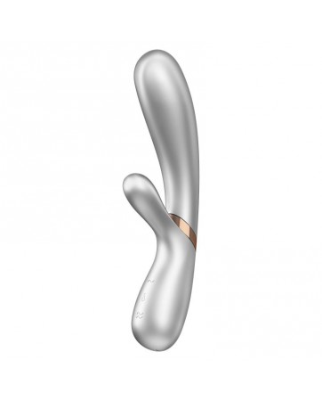 Hot Lover Vibrador Efecto Calor con APP Plata y Champagne