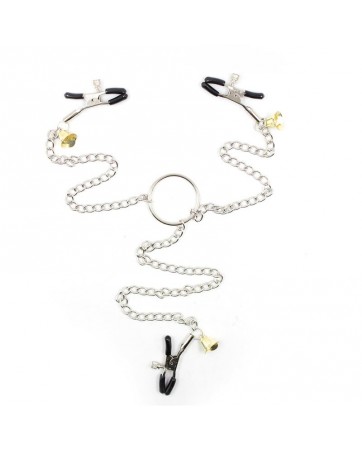 Pinzas para Pezones y Clitoris con Cadena Metal