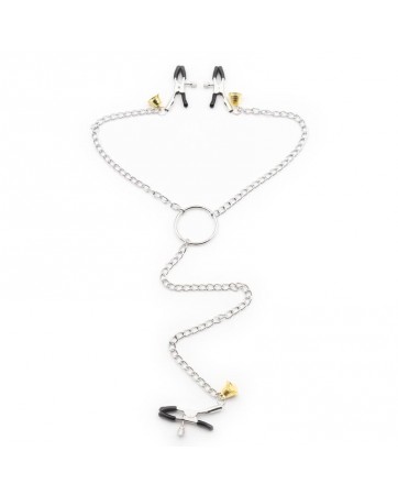 Pinzas para Pezones y Clitoris con Cadena Metal
