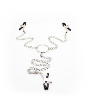 Pinzas para Pezones y Clitoris con Cadena Metal