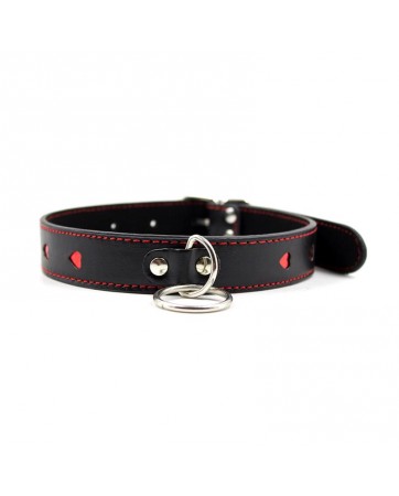 Collar con Cadena de Metal Negro Rojo