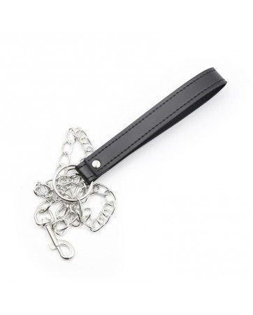 Collar con Correa de Metal Negro