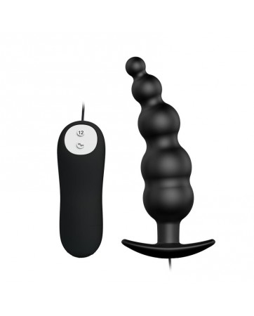 Vibrador Anal Burbujas Negro con Control Remoto