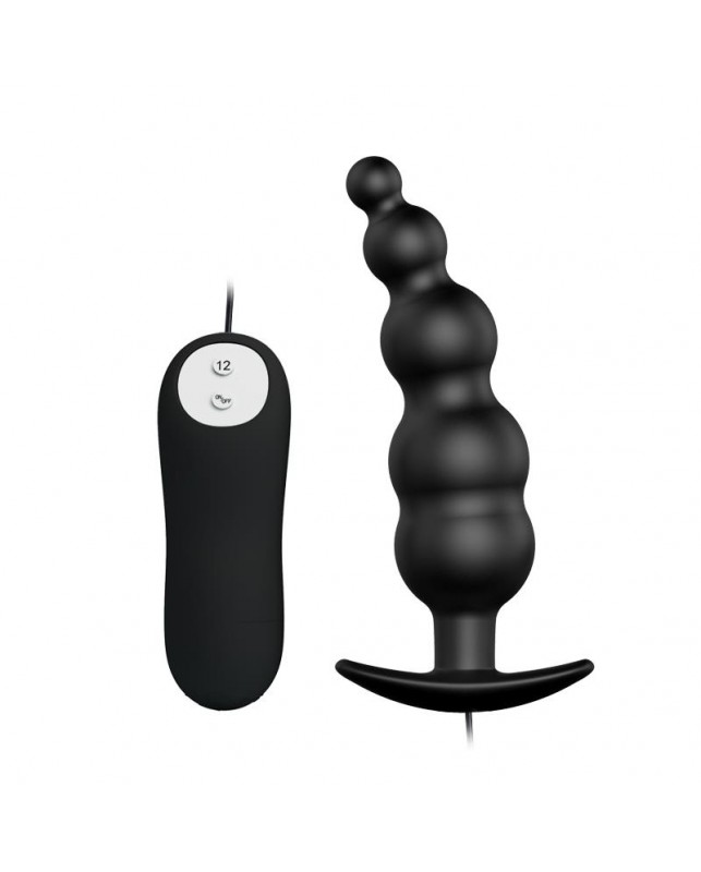 Vibrador Anal Burbujas Negro con Control Remoto