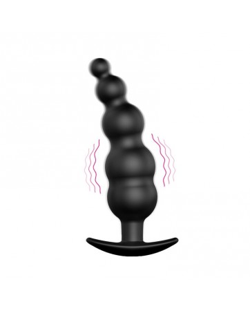 Vibrador Anal Burbujas Negro con Control Remoto