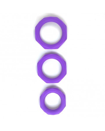 Set de 3 Anillos para el Pene Silicona Purpura