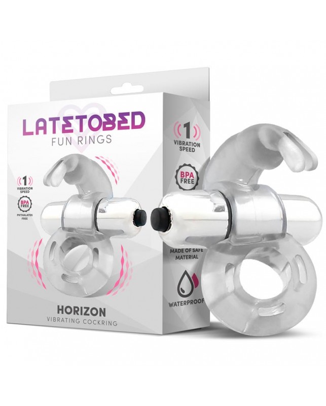 Horizon Anillo Vibrador con Conejito Transparente