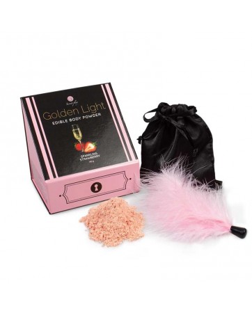 Kit Polvos 100 Comestibles y Plumero Fresas con Cava