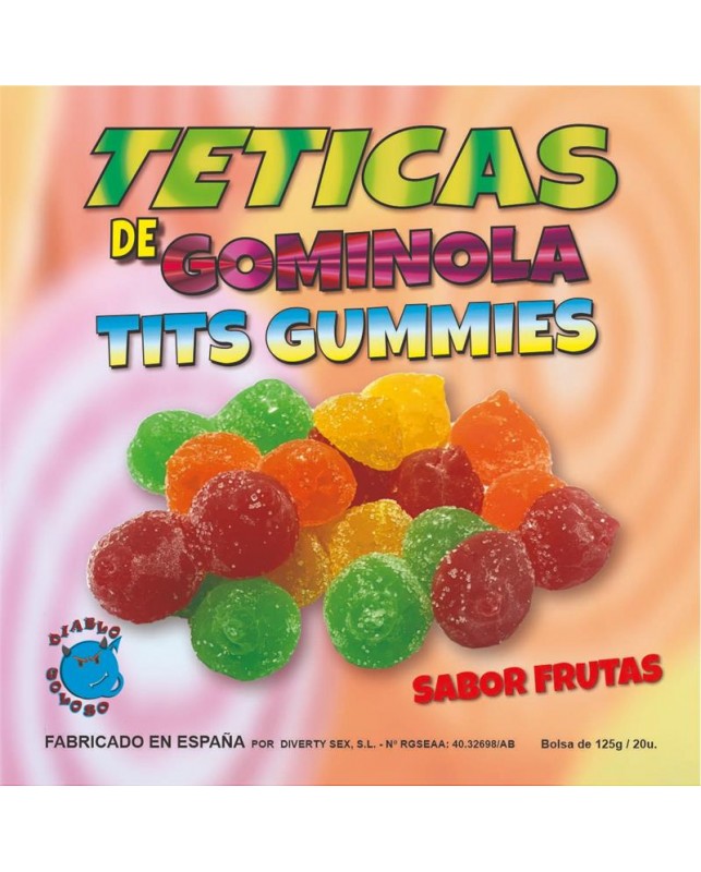 Caja de Gominolas Forma de Pecho Sabor Fruta