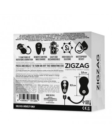 Zigzag Huevo Zigzageante y Vibrador con Control Remoto
