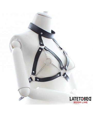 Arnes Bondage con Copas Abiertas y Cadenas