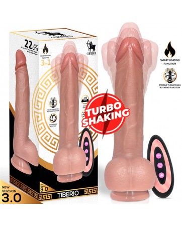 Tiberio Dildo Realista Turbo Shaking con Thrusting Rotacion 360º y Control Remoto Silicona Liquida