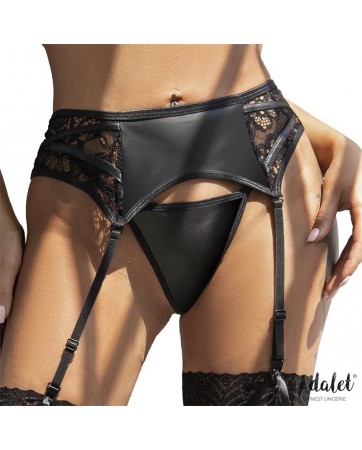 Luva Set de Liguero con Encaje Floral y Tanga