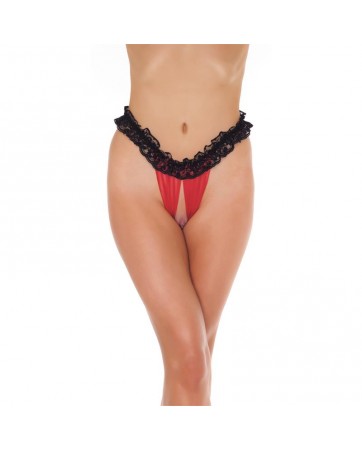 Braguitas Abiertas Color Negro y Rojo Talla unica