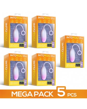 Pack de 5 Huevo Vibrador con APP Rosa Azul