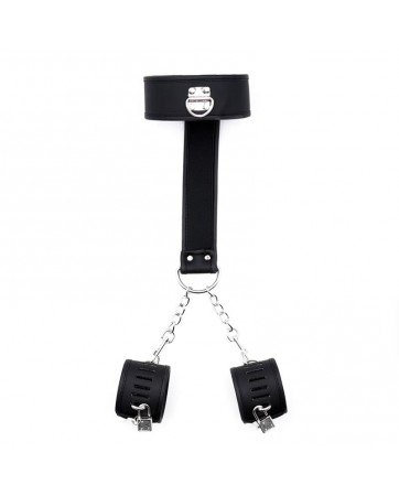 Set de Collar con Esposas y para Munecas Cuero Vegano