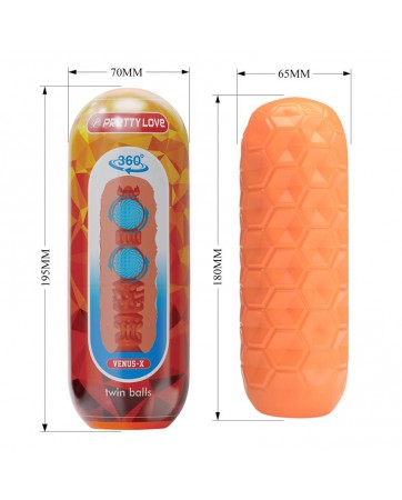 Masturbador Manual HoneyComb con 2 Bolas Internas