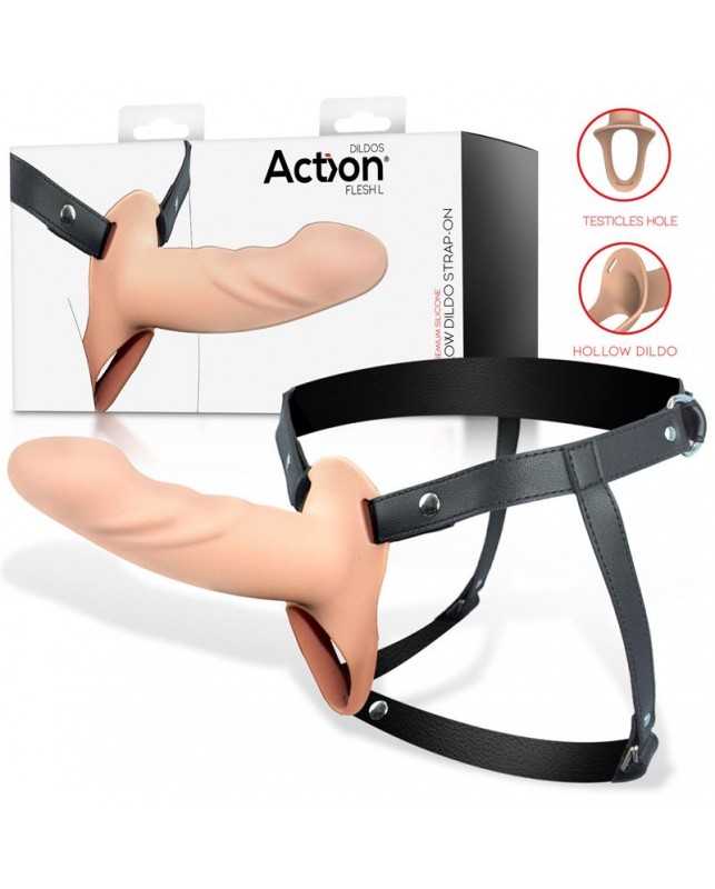 Arnes Strap on con Dildo Hueco Silicona Premium Talla L