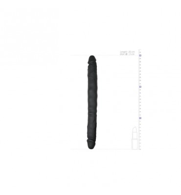 Dildo de Silicona 2 Caras Negro 30 cm