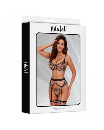 Helena Set de Sujetador Tanga Liguero y Liga