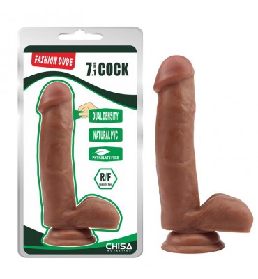 Dildo Dual Density Fashion Dude 178 x 4 cm Bronceado