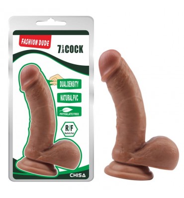 Dildo Dual Density Fashion Dude 175 x 41 cm Bronceado